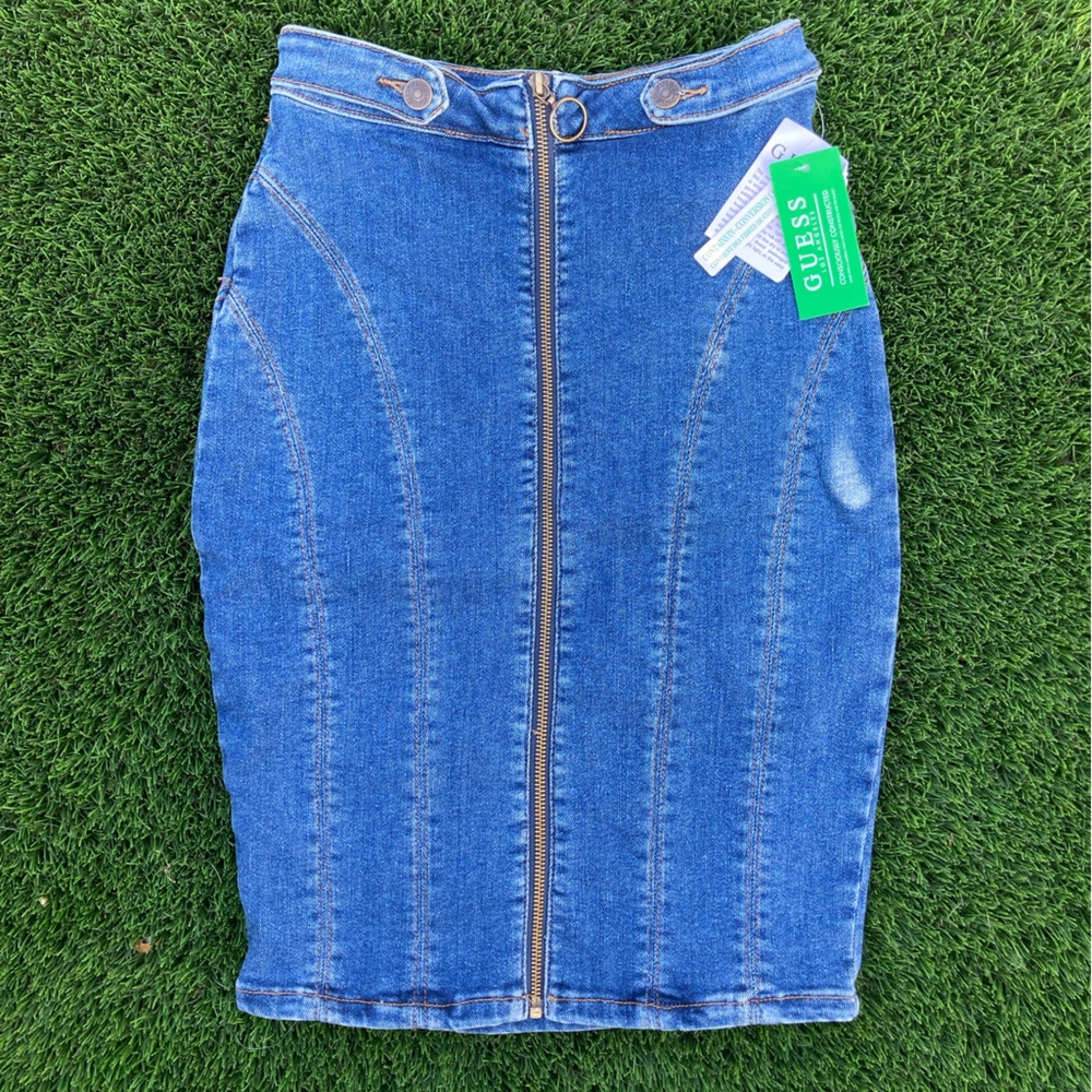 NWT Guess XS jean pencil skirt
